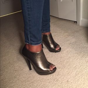 Metallic Silver Booties